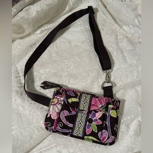Vera Bradley Purple Punch Belt Bag Floral Pattern Brown Purple Green -Fanny Pack